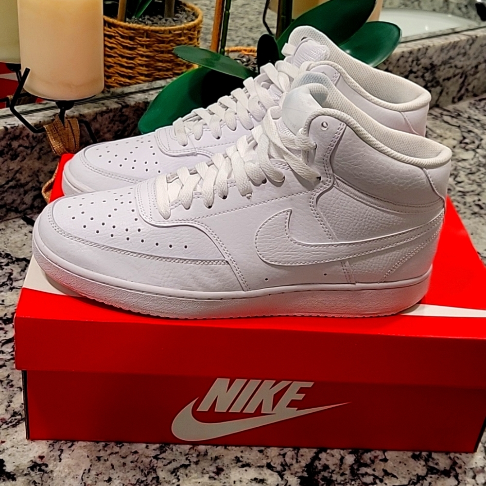 White Women's Nike Court Vision Mid top